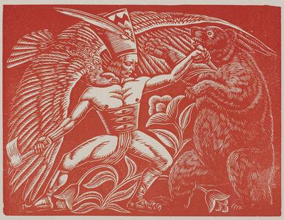 WALKA Z NIEDŹWIEDZIEM, 1923