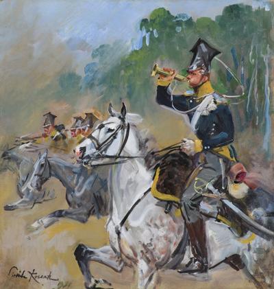 UŁANI W NATARCIU, 1931