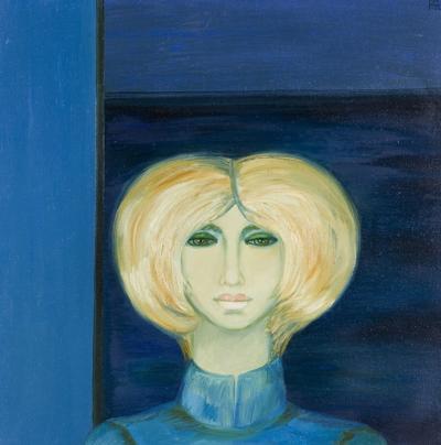 PORTRET KOBIETY NA NIEBIESKIM TLE, 1982
