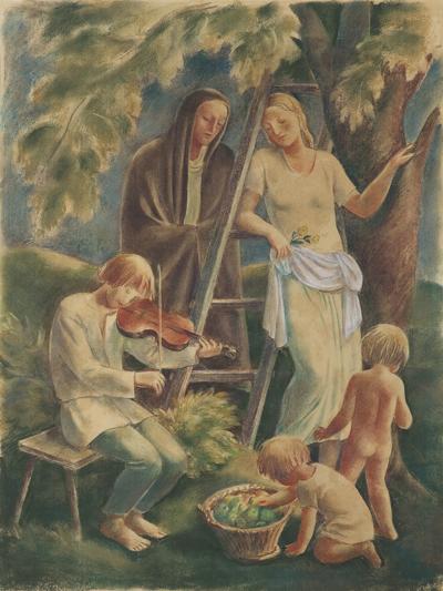 ZBIÓR OWOCÓW. WIECZÓR. JESIEŃ, OK. 1927
