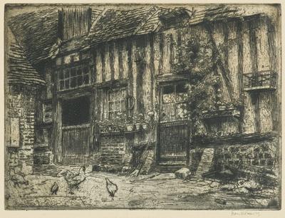PODWÓRZE W ST. VALERY-EN-CAUX Z KURAMI, 1907