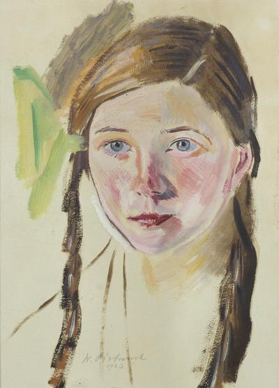 DZIEWCZYNKA Z ZIELONĄ KOKARDĄ, 1923