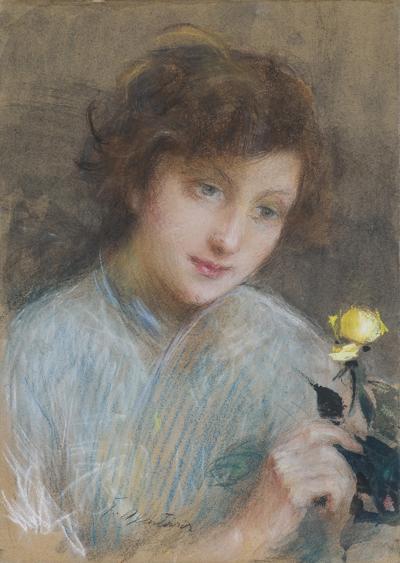 KOBIETA Z RÓŻĄ, 1937