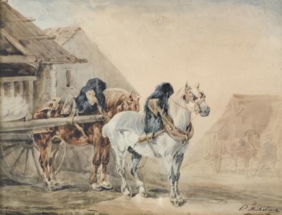 PERSZERONY ZAPRZĘŻONE DO WOZU, 1832-1835