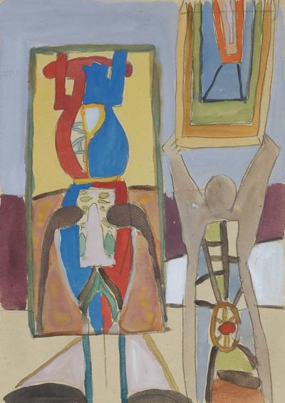 SZKIC DO OBRAZU „DEMONSTRACJA OBRAZÓW“, 1948