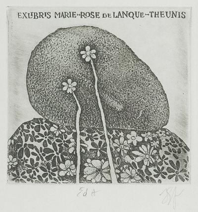 EKSLIBRIS MARIE-ROSE DE LANQUE-THEUNIS, 1980