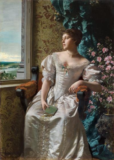 DAMA Z KSIĄŻKĄ, OK. 1886