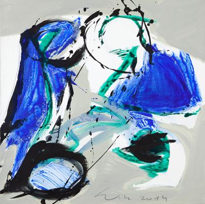 3 z serii Biało-niebiesko-zielono-czarne obrazy, 2014