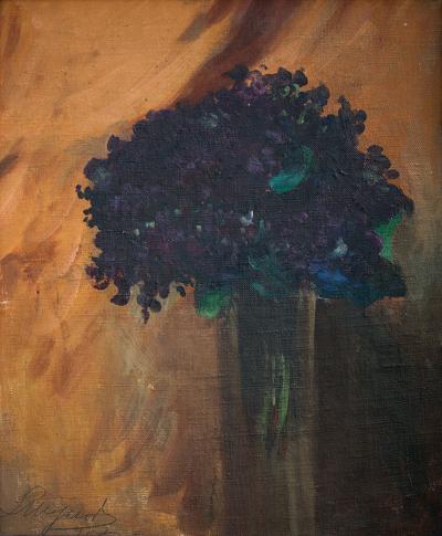 FIOŁKI W WAZONIE, 1908