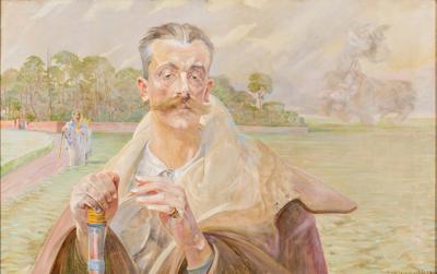 PORTRET MĘŻCZYZNY NA TLE PEJZAŻU, 1920