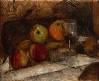 MARTWA NATURA Z KIELISZKIEM I JABŁKAMI, 1915