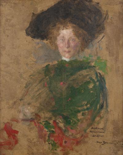 Portret kobiety w kapeluszu (Aleksandra z Jasieńskich Łosiowa?), ok. 1900