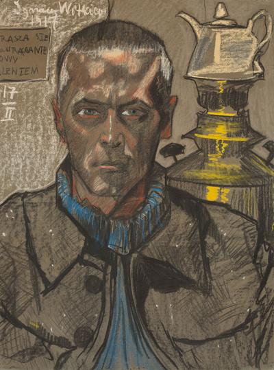 Autoportret z samowarem, 1917