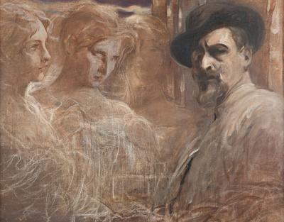Autoportret z muzami, 1910