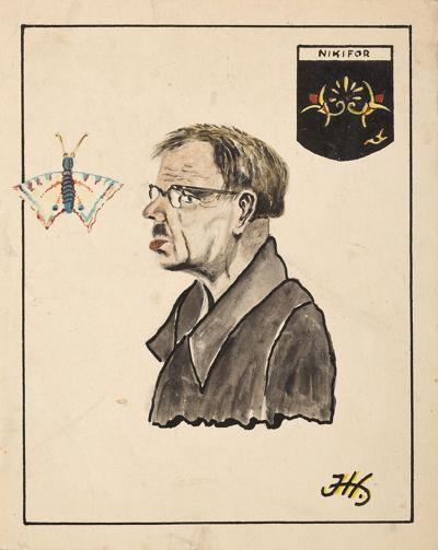 Portret Nikifora, lata 60. XX w.