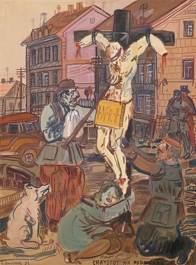Chrystus na podwórku z cyklu Krzyż, 1979