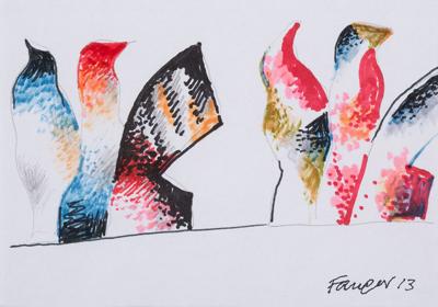 Projekt rzeźby Ognisty ptak 2, 2013