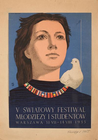 Plakat V Światowego Festiwalu Młodzieży i Studentów, 1955