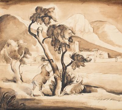 Pejzaż prowansalski z kozami, ok. 1918-1921