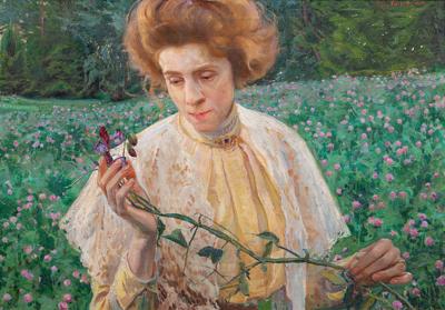 Portret pani z wyką, przed 1910