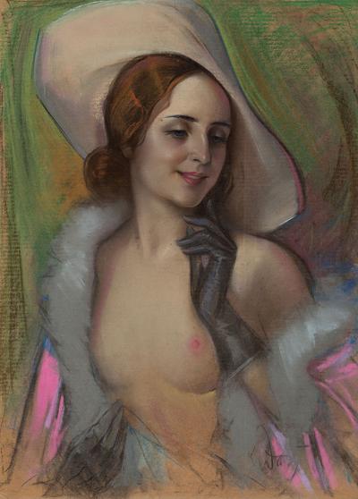 Portret damy w kapeluszu, przed 1939
