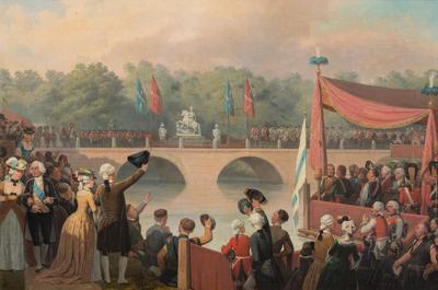 Odsłonięcie pomnika Jana III Sobieskiego w Łazienkach w rocznicę Wiktorii Wiedeńskiej, 1869