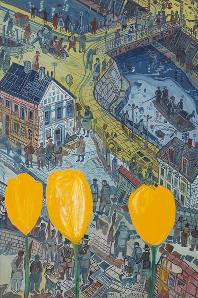 Trzy tulipany nad kanałem w Bydgoszczy, 1991