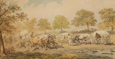 Wozy konne pod miastem, 1875