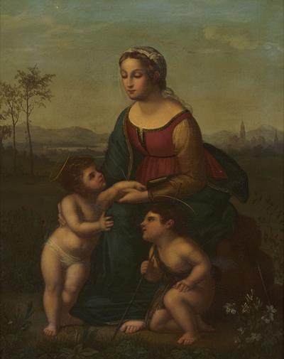 Piękna ogrodniczka, XIX w. (Madonna z Dzieciątkiem i św. Janem Chrzcicielem, Dziewica w ogrodzie)