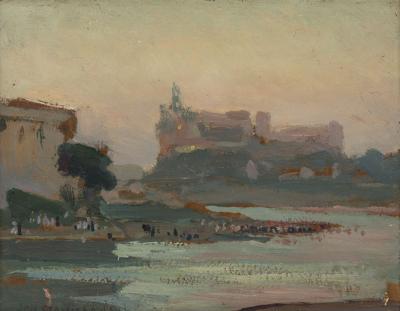 Wawel od strony klasztoru Sióstr Norbertanek, po 1897