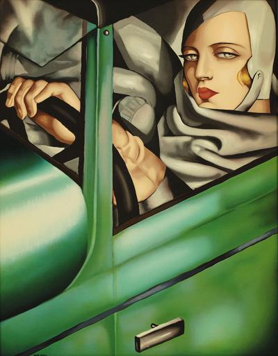 Autoportret w zielonym Bugatti, 1932/1994