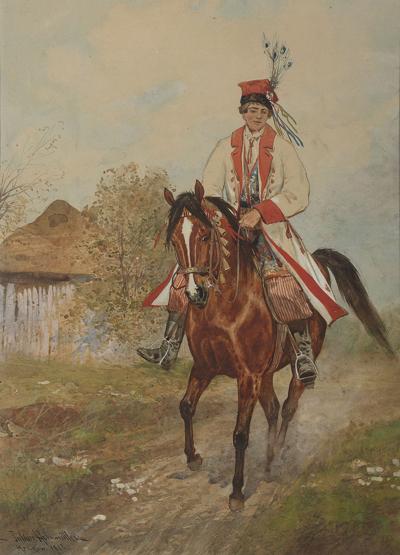 Krakus na koniu, 1913