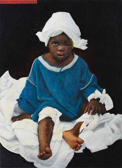 Ocalałe z trzęsienia ziemi na Haiti z cyklu Czarne obrazy, 2010