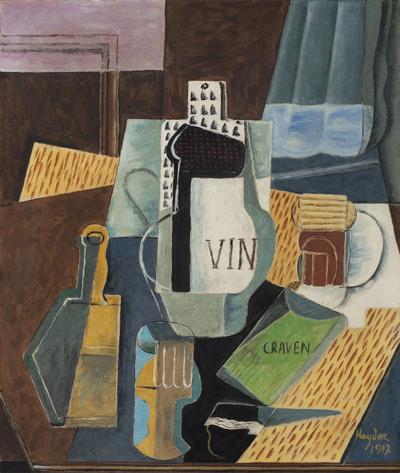 Martwa natura z butelką wina (Nature Morte - Vin Et Craven), 1917