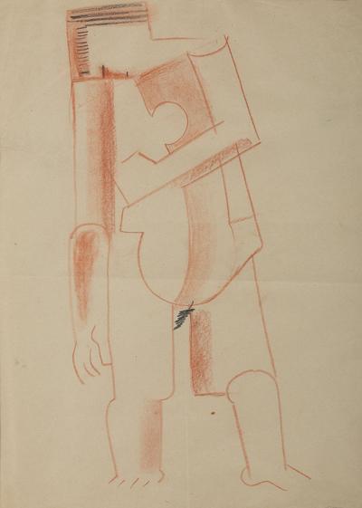 Akt stojący z opuszczoną wzdłuż tułowia prawą ręką, 1924-1925