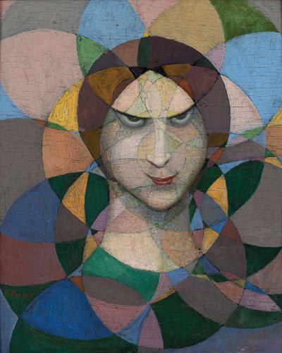 Kobieta na tle rozet (Tête de femme sur fond de rosaces), ok. 1918