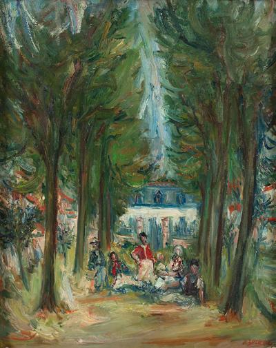 Przed pałacem w Verrières le Buisson, 1951