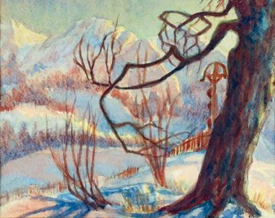 Tatry - Murań o zachodzie słońca, 1939