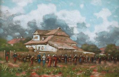 Przed dworem, ok. 1890