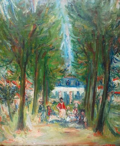 Przed pałacem w Verrie`re le Buisson, 1951