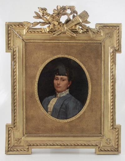Portret damy w niebieskiej sukni