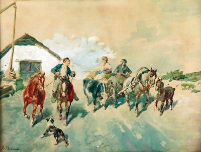 Scena rodzajowa wiejska