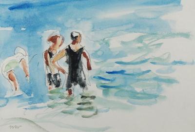 Kąpiel w morzu - Na plaży w Nicei II, 1925