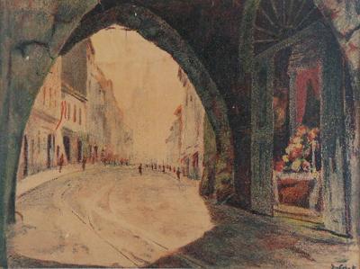 Ulica Floriańska - widok od kapliczki Matki Bożej w Bramie Floriańskiej, po 1926
