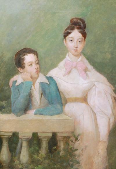 Stanisław i Eliza Zamoyscy - szkic obrazu