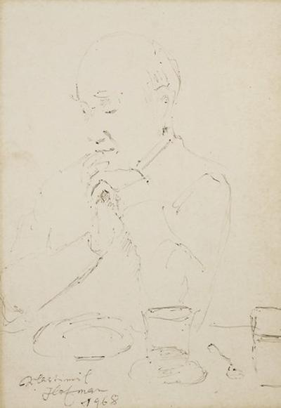 Portret mężczyzny przy stole, 1968