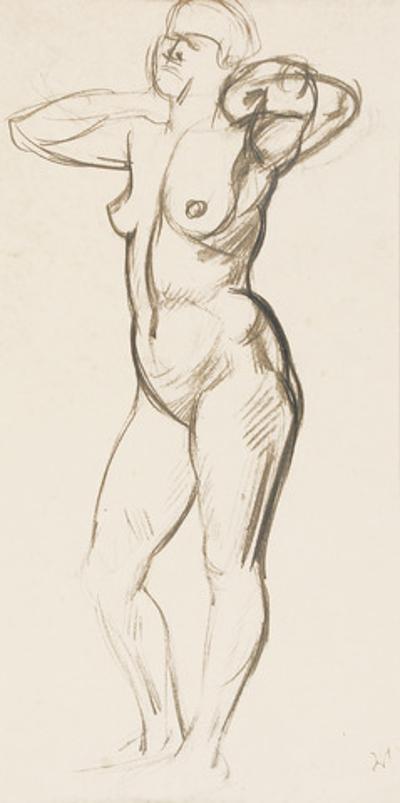 Akt kobiety stojącej - szkic, ok. 1910