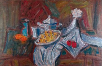 Martwa natura z wazą i obrusem III, 1946