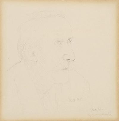 Profil mężczyzny z wąsami, 1955