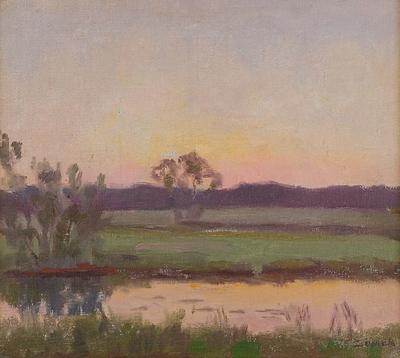 Pejzaż o zachodzie słońca, ok. 1920